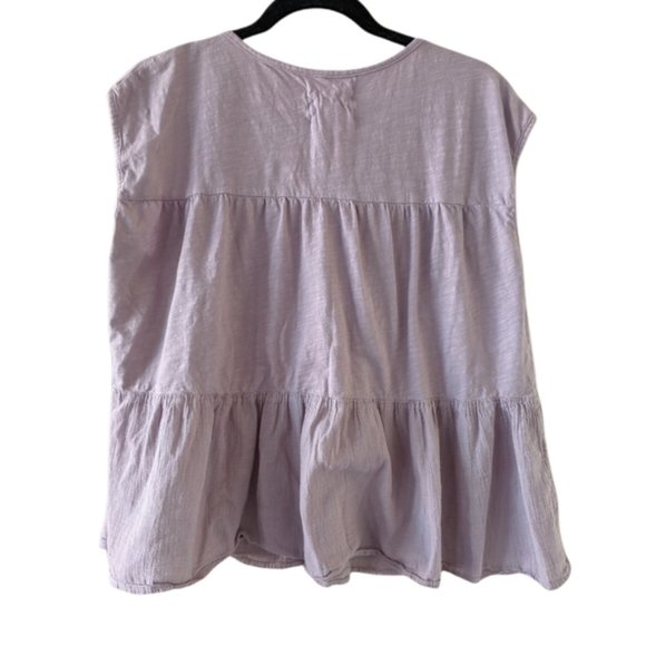 VELVET BY GRAHAM & SPENCER / LAVENDER SLUB KNIT PEPLUM TOP / LARGE - Picture 5 of 10